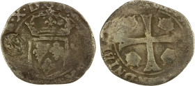 CANADA: French Regime, BI sol marque (1.73g), ND (1640), Charlton pg. 3 (2023), fleur-de-lis countermark on obverse of 1593 France BI douzain (Dupless...