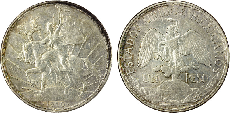 MEXICO: Estados Unidos, AR peso, 1910, KM-453, Schein-1910-A, Caballito type, li...