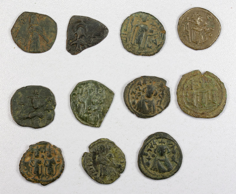 ARAB-BYZANTINE: LOT of 11 copper fulus, Pseudo-Byzantine: type A-3504, with curs...