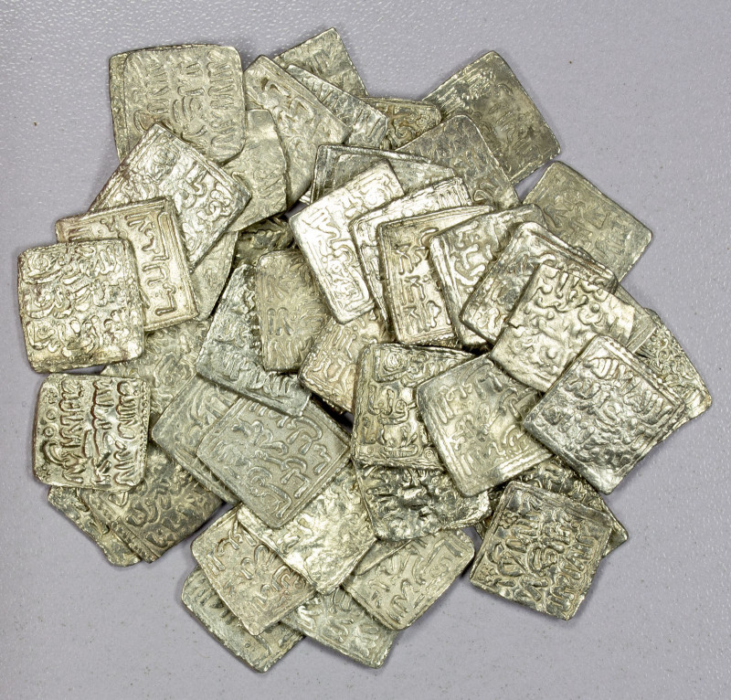 ALMOHAD IN SPAIN: LOT of 51 silver square dirhams, including type A-496 with min...