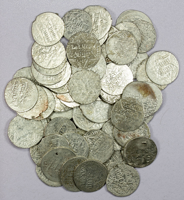 AYYUBID: LOT of 66 silver dirhams, nearly all the six-point star type (Halab for...