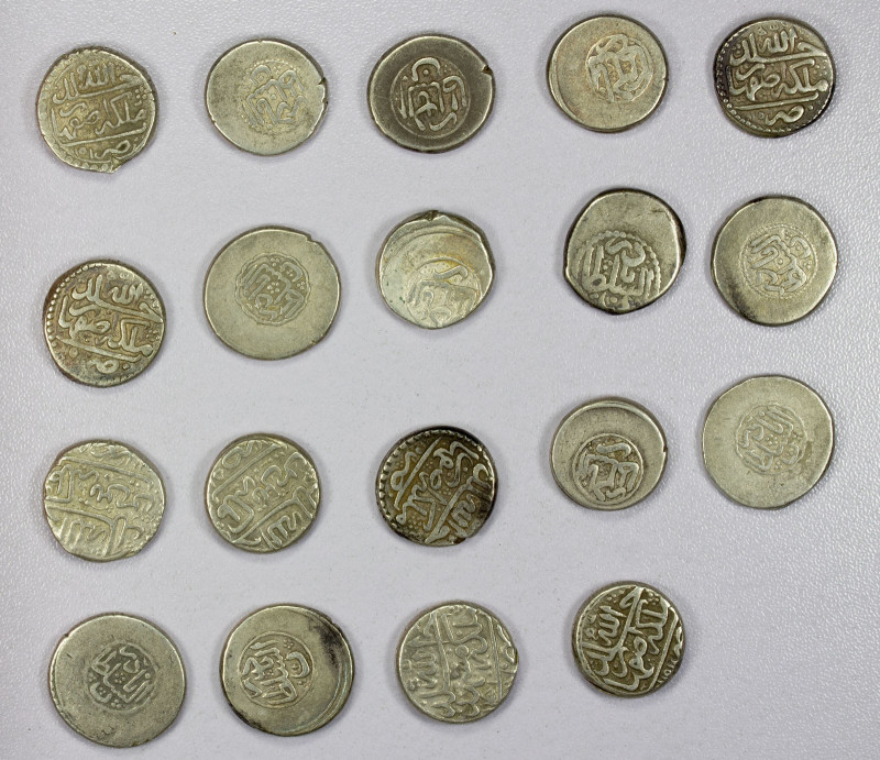 AFSHARID: Nadir Shah, 1735-1747, LOT of 19 silver coins, type A-2747 (AR 6 shahi...