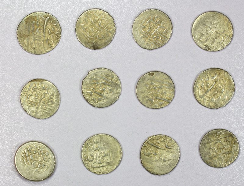 AFSHARID: 'Adel Shah, 1747-1748, LOT of 12 silver coins, including the rupi (1 p...