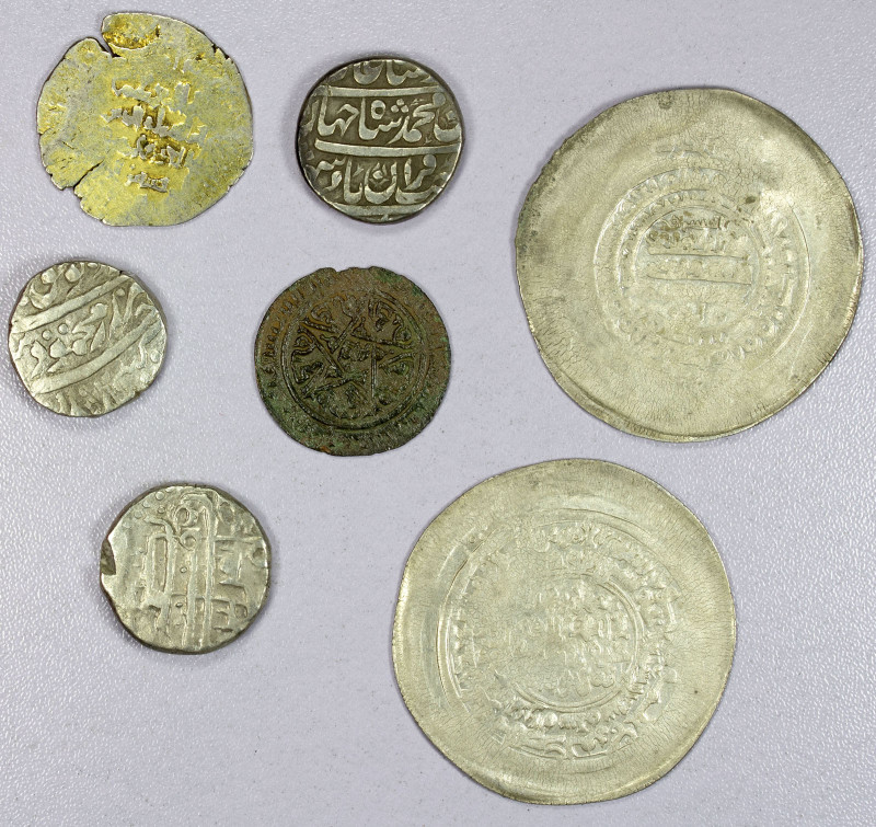 MEDIEVAL ISLAMIC: LOT of 6 silver and 1 copper coin, including: Banijurid: A-143...