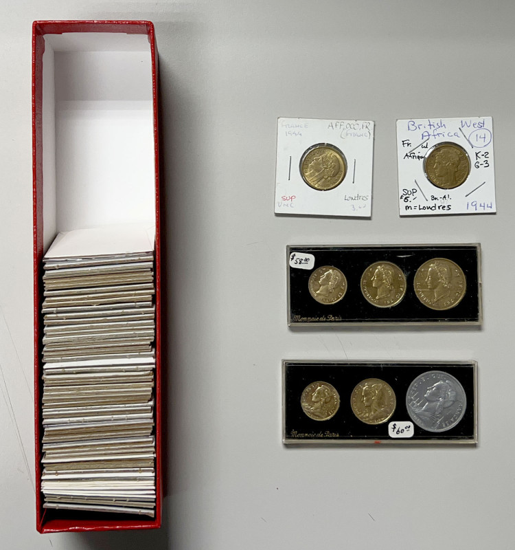 AFRICA: LOT of 57 coins and sets, including French West Africa (3 items, includi...