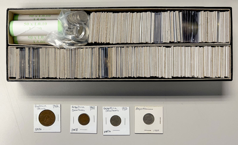 WORLDWIDE: LOT of 520 coins, including Argentina (3 pcs), Australia (1), Austria...