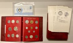 WORLDWIDE: LOT of 160 coins, collection of mostly different FAO coins from the 1970-90s in large original cards and albums, plus a 1981 Franklin Mint ...