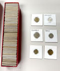 WORLDWIDE: LOT of 101 coins, including a diverse group of countries and types with many silver coins, some highlights include a Peru 1869 Sol, several...