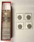 WORLDWIDE: LOT of 58 coins and exonumia items, including Chile (13, tokens, including 5 vulcanite nitrate tokens), France (1, double struck decime), I...