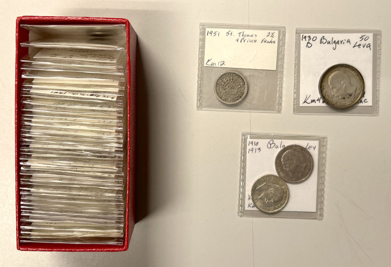 WORLDWIDE: LOT of 49 coins, including Bahamas (1 pc), Belgium (15), Bolivia (2),...