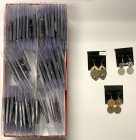 WORLDWIDE: LOT of 41 coin jewelry earring pairs, from a San Diego, California based artist, handmade earrings created using a wide variety of coins, a...