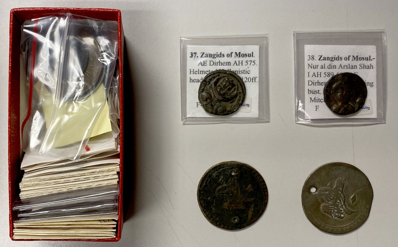 WORLDWIDE: LOT of 38 miscellaneous coins, including Artuqid (3 copper dirhams an...
