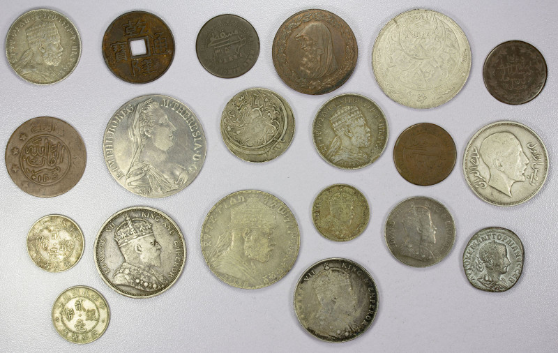 WORLDWIDE: LOT of 20 coins, including Asia: Afghanistan, China (two Kwangtung Re...