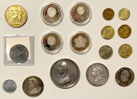 WORLDWIDE: LOT of 17 coins and medals, including Austria (4 pcs), Comoros (1, essai), Equatorial African States (1, essai), French Somaliland (1, essa...