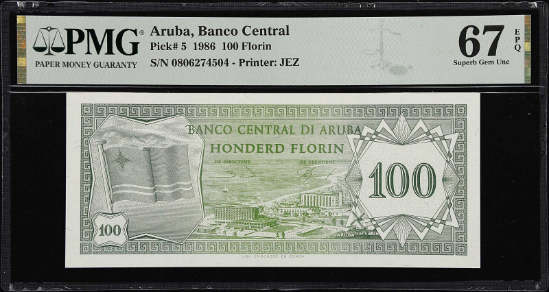ARUBA. Banco Central di Aruba. 100 Florin, 1986. P-5. PMG Superb Gem Uncirculate...