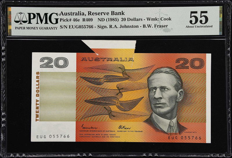 AUSTRALIA. Reserve Bank of Australia. 20 Dollars, ND (1985). P-46e. R409. PMG Ab...