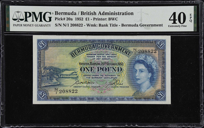 BERMUDA. Bermuda Government. 1 Pound, 1952. P-20a. PMG Extremely Fine 40 EPQ.
...