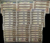 BOLIVIA. Lot of (48). Banco Central de Bolivia. 5, 20, 100, 5000 & 10,000 Bolivianos, 1945-52. P-138a, 138c, 140, 142, 145 & 146. Good to Extremely Fi...