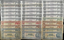 BOLIVIA. Lot of (30). Banco Central de Bolivia. 100, 500, 1000, 5000 & 10,000 Bolivianos, 1945. P-147, 148, 149, 150 & 151. Fine to Extremely Fine.
S...