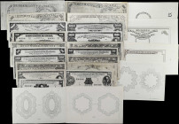 BOLIVIA. Lot of (45). Banco Central de Bolivia. Printing Matter, Documents, Images. Mixed Denomination, ND (1928). P-Various.
A fascinating group of ...