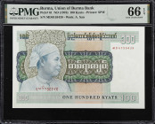 BURMA. Union of Burma Bank. 100 Kyats, ND (1976). P-61. PMG Gem Uncirculated 66 EPQ.

Estimate: $150.00- $200.00