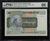 BURMA. Union of Burma Bank. 100 Kyats, ND (1976). P-61. PMG Gem Uncirculated 66 EPQ.

Estimate: $150.00- $200.00