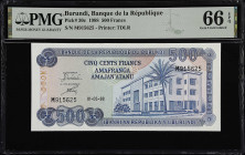 BURUNDI. Lot of (2). Banque de la Republique. 500 & 1000 Francs, 1988-2000. P-30c & 39c. PMG Gem Uncirculated 65 EPQ & Gem Uncirculated 66 EPQ.

Est...