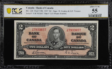 CANADA. Bank of Canada. 2 Dollars, 1937. BC-22b. PCGS Banknote About Uncirculated 55.
Printed by BABNC. Signature combination of D. Gordon and G.F. T...
