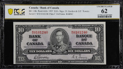 CANADA. Bank of Canada. 10 Dollars, 1937. BC-24b. PCGS Banknote Uncirculated 62.

Estimate: $100.00- $200.00