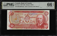 CANADA. Bank of Canada. 50 Dollars, 1975. P-BC-51a-i. PMG Gem Uncirculated 66 EPQ.

Estimate: $100.00- $150.00