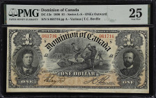 CANADA. Dominion Of Canada. 1 Dollar, 1898. P-DC-13c. PMG Very Fine 25.
Even wear throughout. Outward Ones on the reverse.
PMG Very Fine 25.

Esti...