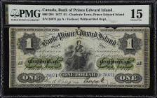 CANADA. Bank of Prince Edward Island. 1 Dollar, 1877. P-CH# 600-12-04. PMG Choice Fine 15.
Without red overprint. PMG notes splits.
PMG Choice Fine ...