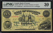 CANADA. Bank of Toronto. 10 Dollars, 1929. P-CH# 715-22-44. PMG Very Fine 30.

Estimate: $200.00- $400.00