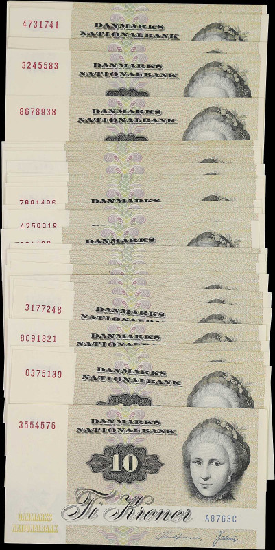 DENMARK. Lot of (48). Danmarks Nationalbank. 10 Kroner, 1976. P-48f. Extremely F...