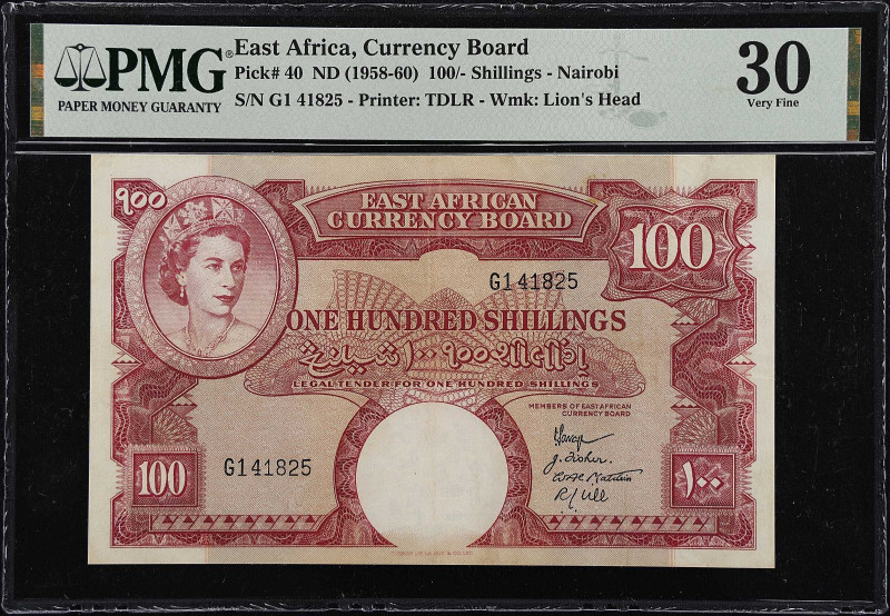 EAST AFRICA. East African Currency Board. 100 Shillings, ND (1958-60). P-40. PMG...