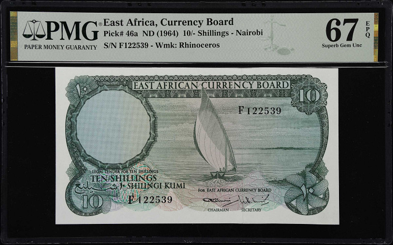 EAST AFRICA. East African Currency Board. 10 Shillings, ND (1964). P-46a. PMG Su...