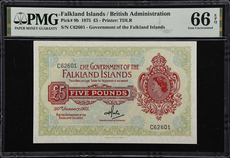 FALKLAND ISLANDS. Government of the Falkland Islands. 5 Pounds, 1975. P-9b. PMG ...