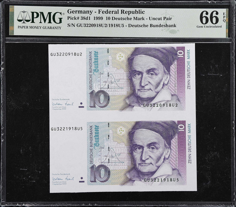 GERMANY, FEDERAL REPUBLIC. Deutsche Bundesbank. 10 Deutsche Mark, 1999. P-38d1. ...