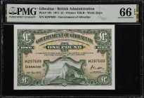 GIBRALTAR. Government of Gibraltar. 1 Pound, 1971. P-18b. PMG Gem Uncirculated 66 EPQ.

Estimate: $80.00- $120.00