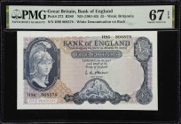 GREAT BRITAIN. Bank of England. 5 Pounds, ND (1961-63). P-372. PMG Superb Gem Uncirculated 67 EPQ.

Estimate: $150.00- $250.00