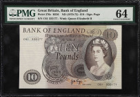 GREAT BRITAIN. Bank of England. 10 Pounds, ND (1970-75). P-376c. B326. PMG Choice Uncirculated 64.

Estimate: $50.00- $100.00