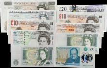 GREAT BRITAIN. Lot of (10). Bank of England. 1, 5, 10, 20 & 50 Pounds, 1971-2015. P-377a, 378b, 381a, 382Ab, 386a, 389a, 389d, 392 & 394. About Uncirc...