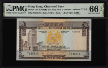 HONG KONG. Lot of (5). Chartered Bank. 5 Dollars, 1975. P-73b. KNB48a-c/e. PMG Gem Uncirculated 66 EPQ.

Estimate: $150.00- $200.00