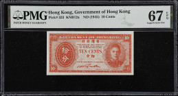 HONG KONG. Government of Hong Kong. 10 Cents, ND (1945). P-323. PMG Superb Gem Uncirculated 67 EPQ.
PMG Superb Gem Uncirculated 67 EPQ.

Estimate: ...