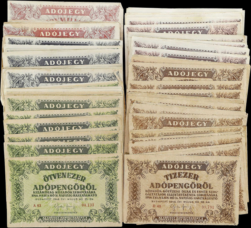 HUNGARY. Lot of (135). Penzugyminiszterium. Mixed Denominations, 1946. P-Various...