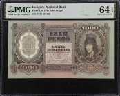 HUNGARY. Magyar Nemzeti Bank. 1000 Pengo, 1943. P-116. PMG Choice Uncirculated 64 EPQ.

Estimate: $75.00- $100.00