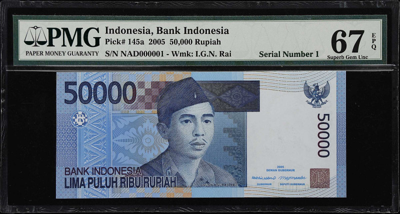 INDONESIA. Lot of (2). Bank of Indonesia. 20,000 & 50,000 Rupiah, 2004-05. P-144...