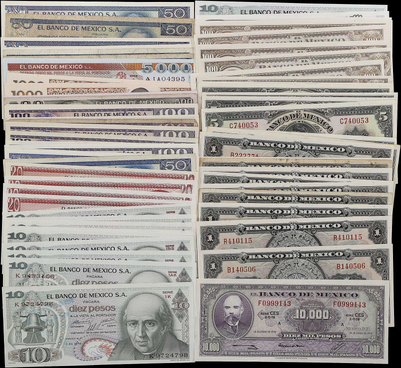 MEXICO. Lot of (65). Banco de Mexico. Mixed Denomination, 1957-81. P-Various. Ve...