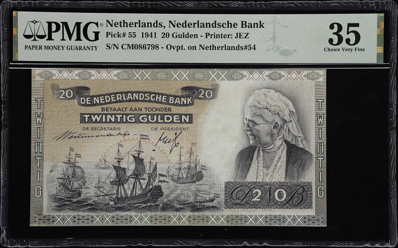 NETHERLANDS. Nederlandsche Bank. 20 Gulden, 1941. P-55. PMG Choice Very Fine 35....