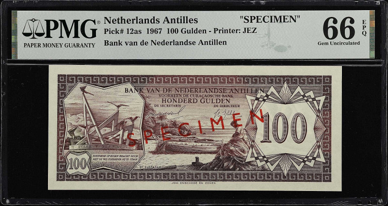 NETHERLANDS ANTILLES. Bank Van de Nederlandse Antillen. 100 Gulden, 1967. P-12as...